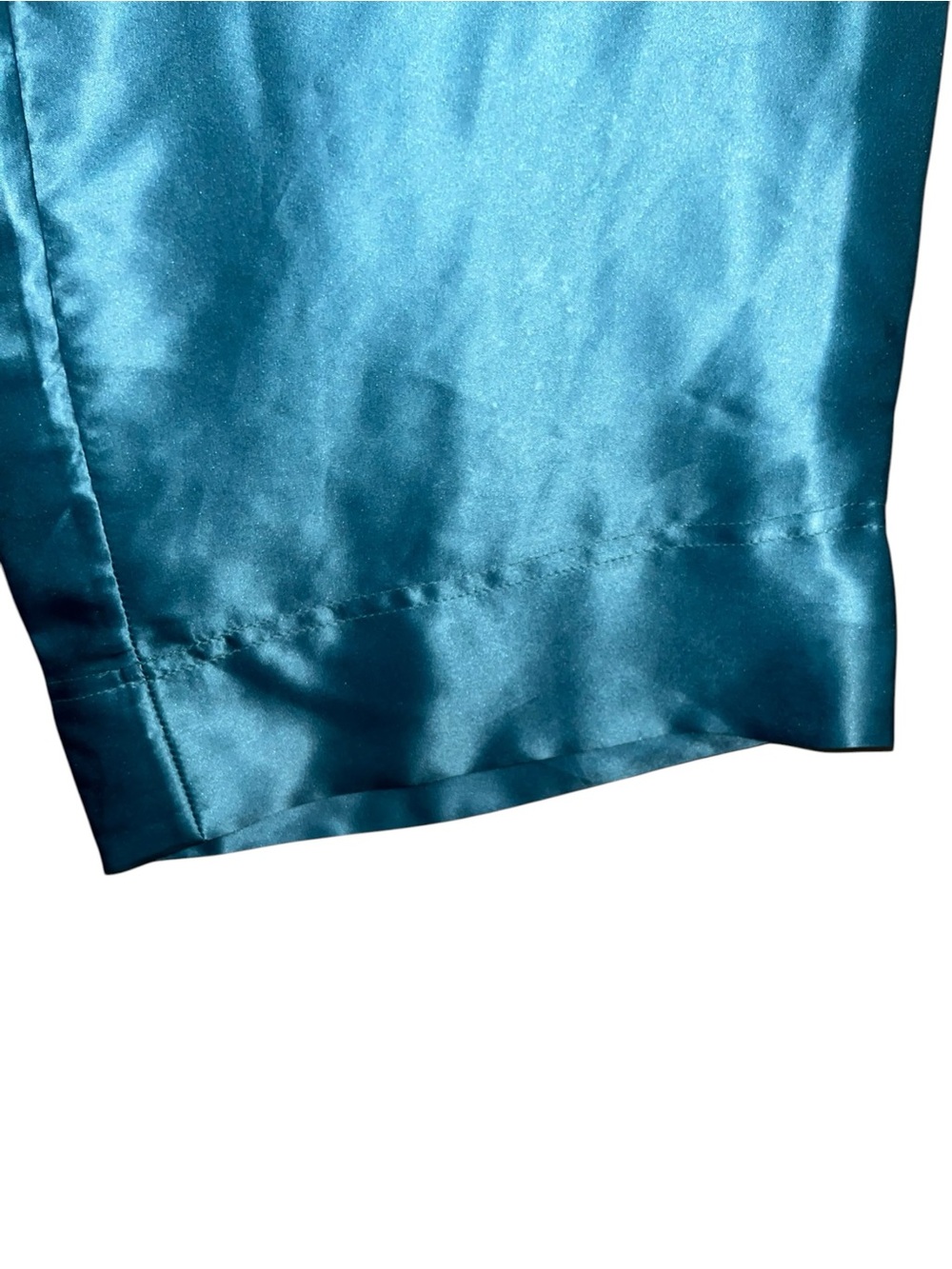 100% Silk AugustMoon Teal Wide-Leg Cargo Pants - Picture 4 of 7